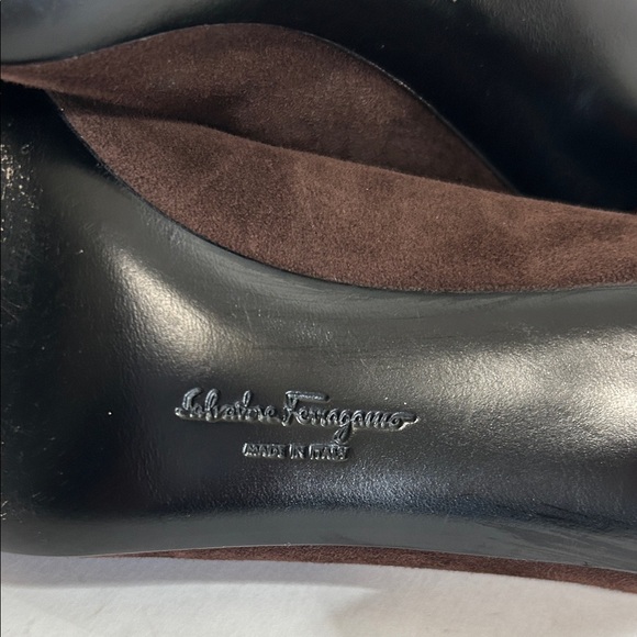 Salvatore Ferragamo Shoes Brown Espresso Suede Calf Sabrina Pump - Picture 13 of 16